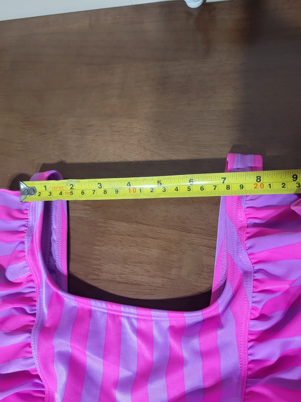 Cat & Jack Teenegers' Hot Pink & Light Pink Striped Ruffle Swimsuit